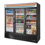 True GDM-72-HC~TSL01 - Merchandiser, three-section, (3) glass hinged doors, powder coated exterior